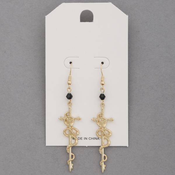 CROSS METAL DANGLE EARRING