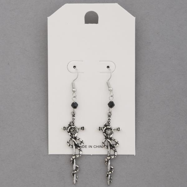 CROSS METAL DANGLE EARRING