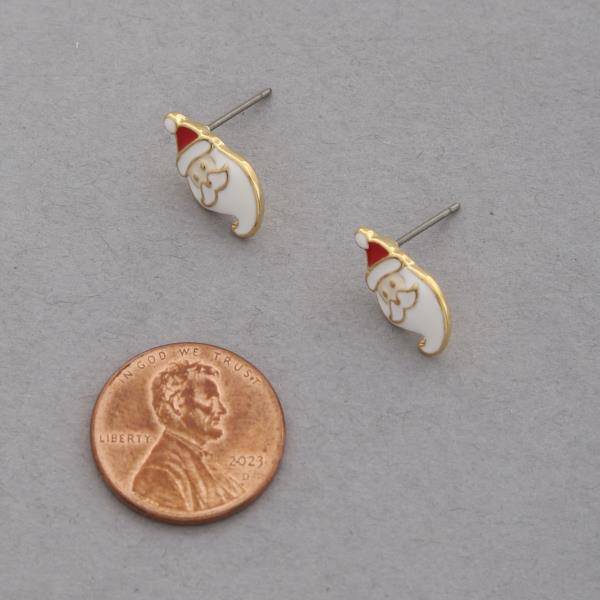 DAINTY SANTA CLAUS STUD EARRING