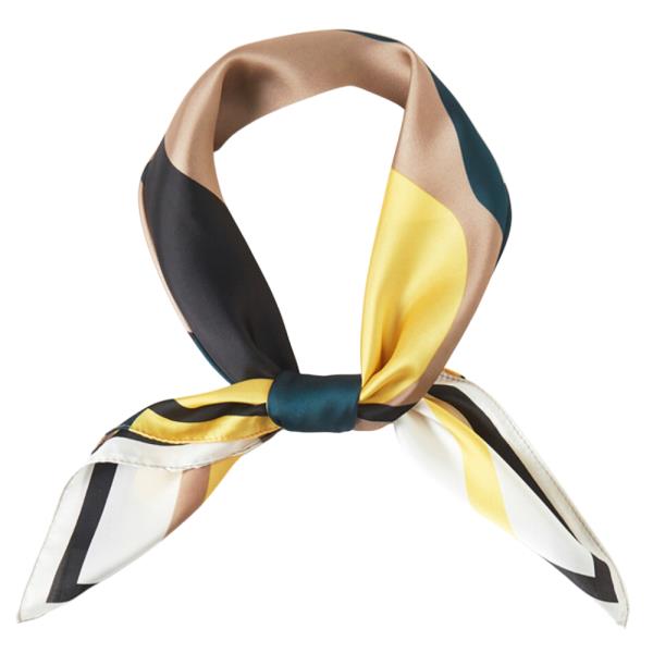 COLOR MIX SILKY BANDANA NECK SCARF