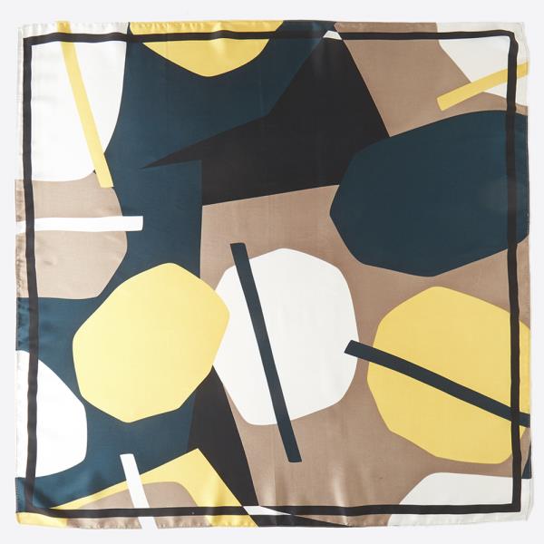 COLOR MIX SILKY BANDANA NECK SCARF