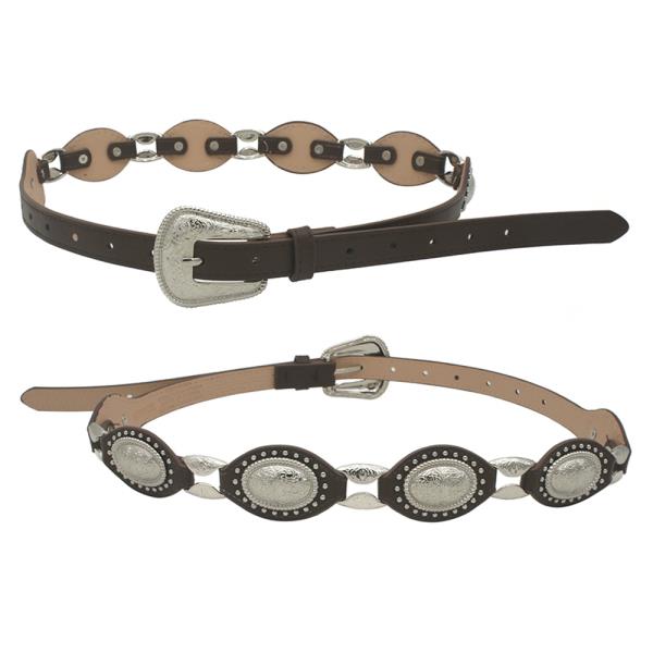 DOTTED SWIRL FLORA CAB ACCENTED WESTERN BELT