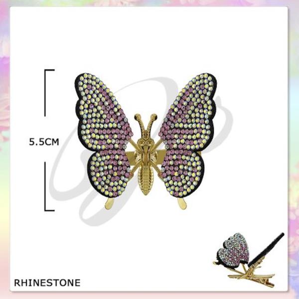 RHINESTONE BUTTERFLY HAIR PIN (12 UNITS)