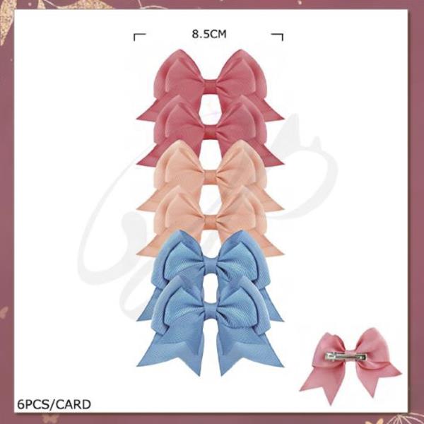 RIBBON HAIR BOW PIN SET (12 UNITS)