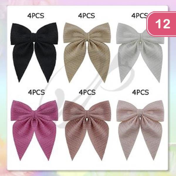 RIBBON HAIR BOW PIN (12 UNITS)