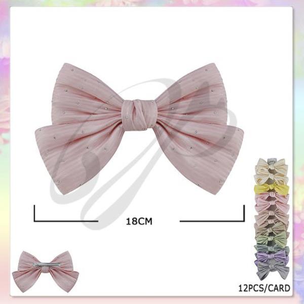 RIBBON HAIR BOW PIN (12 UNITS)