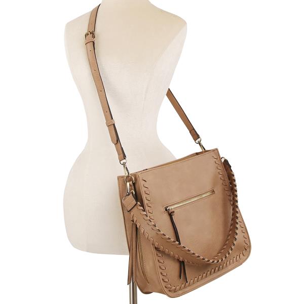 (Online Only) Fashion squared shape side braid wall shoulder bag