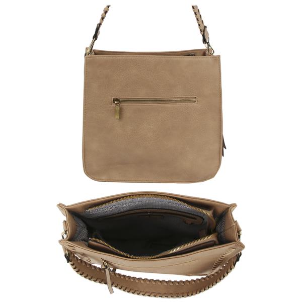 (Online Only) Fashion squared shape side braid wall shoulder bag