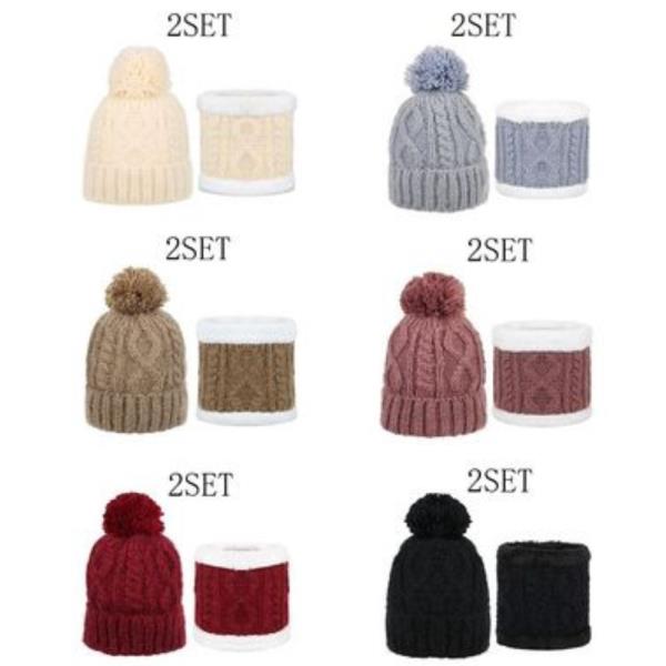 (ONLINE ONLY) YARN POMPOM BEANIE AND SCARF SET