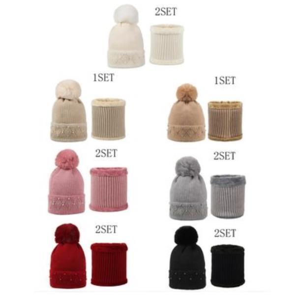 FAUX FUR RIBBED BEANIE AND SCARF SET (12 UNITS)