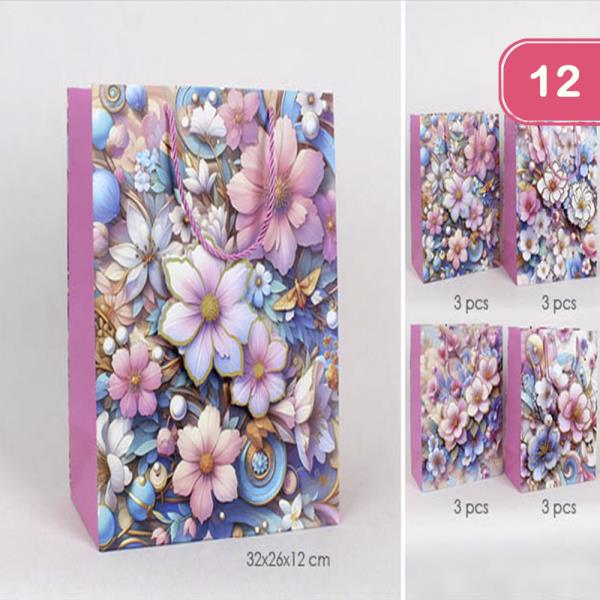 FLOWER GIFT TOTE BAG (12 UNITS)