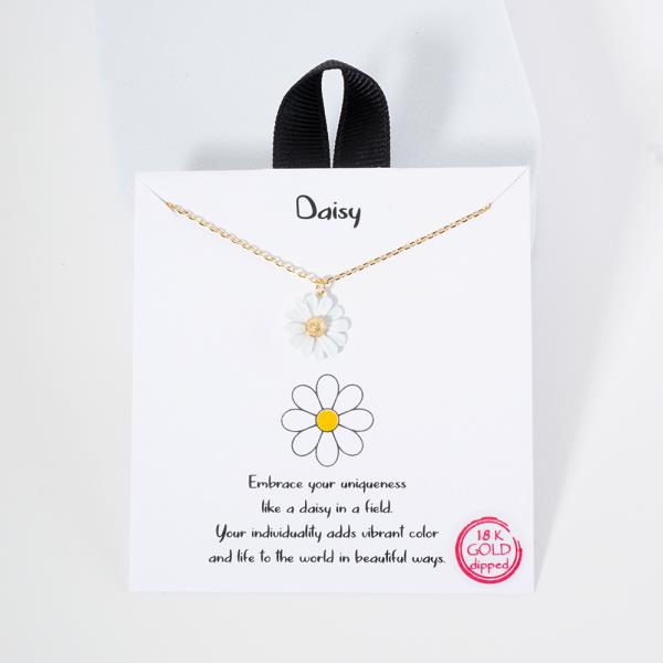 18K GOLD RHODIUM DAISY NECKLACE