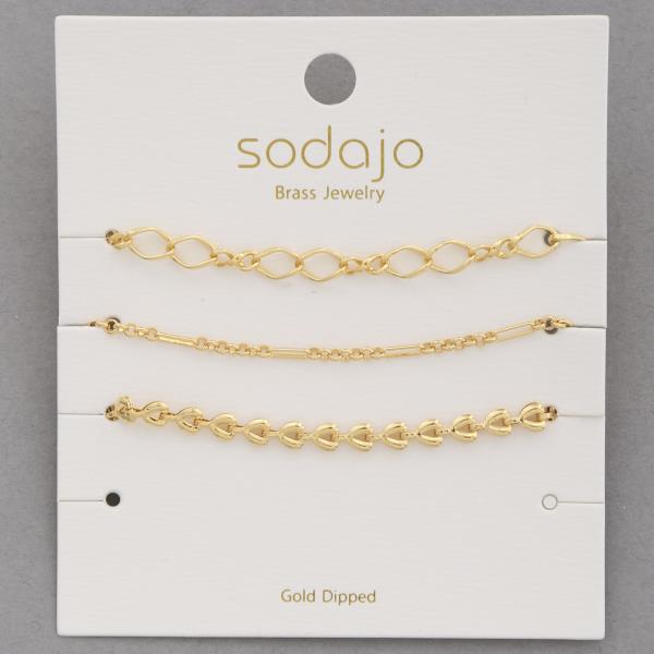 SODAJO ASSORTED GOLD DIPPED BRACELET SET