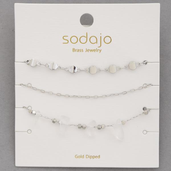 SODAJO BEADED ASSORTED GOLD DIPPED BRACELET SET