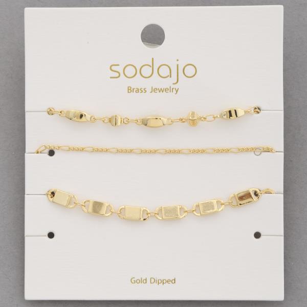 SODAJO ASSORTED GOLD DIPPED BRACELET SET