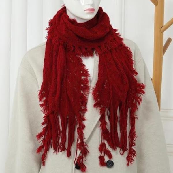 (ONLINE ONLY) TASSEL FRINGED KNIT OBLONG SCARF (12 UNITS)