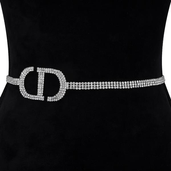 RHINESTONE DESIGN HOOK BELT