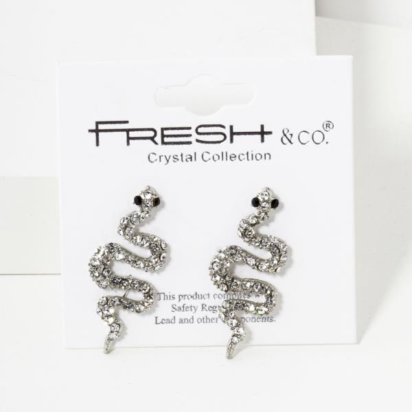 RHINESTONE SNAKE POST EARRING