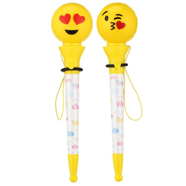 HEART EYES KISS EMOJI DECOMPRESSION BOUNCE POPUP PEN (24 UNITS)