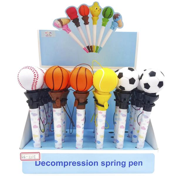 SPORTS BASEBALL BASKETBALL SOFTBALL SOCCER DECOMPRESSION BOUNCE POPUP PEN (24 UNITS)