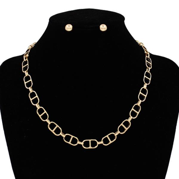 OVAL LINK METAL NECKLACE