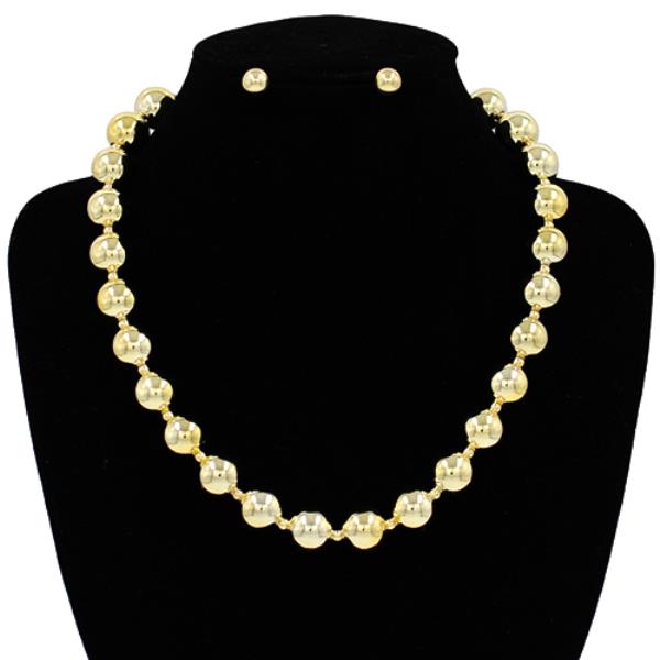 BALL BEAD LINK METAL NECKLACE