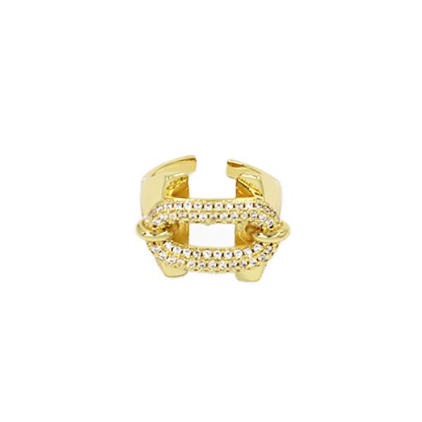 WIDE METAL RHINESTONE RING