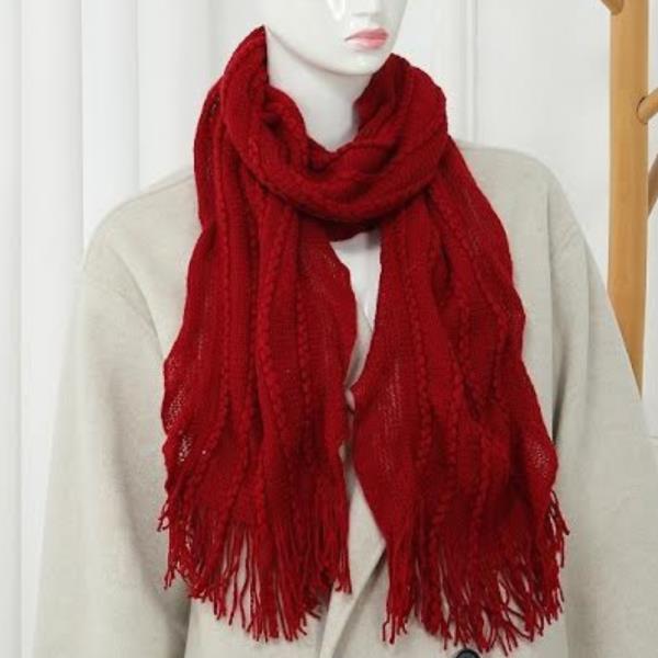 (ONLINE ONLY) FRINGED KNIT OBLONG SCARF (12 UNITS)