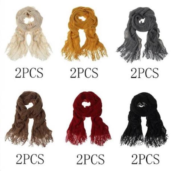 (ONLINE ONLY) FRINGED KNIT OBLONG SCARF (12 UNITS)