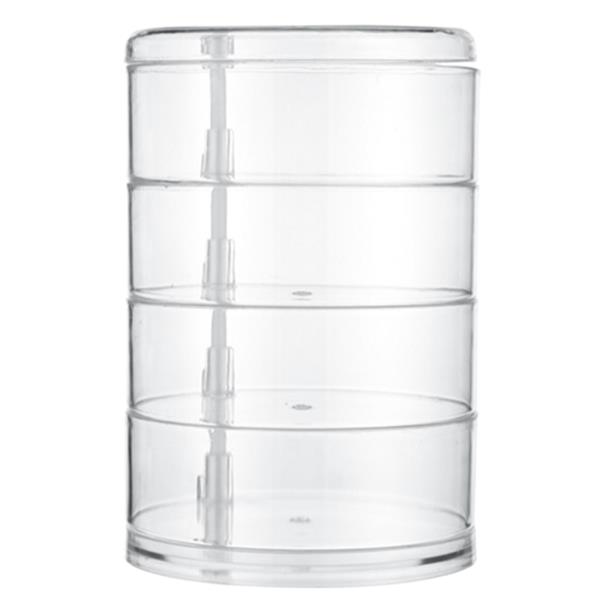 4 LAYER ROTATING CLEAR JEWELRY STORAGE BOX