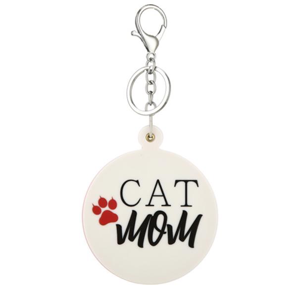 CAT MOM ROUND KEYCHAIN