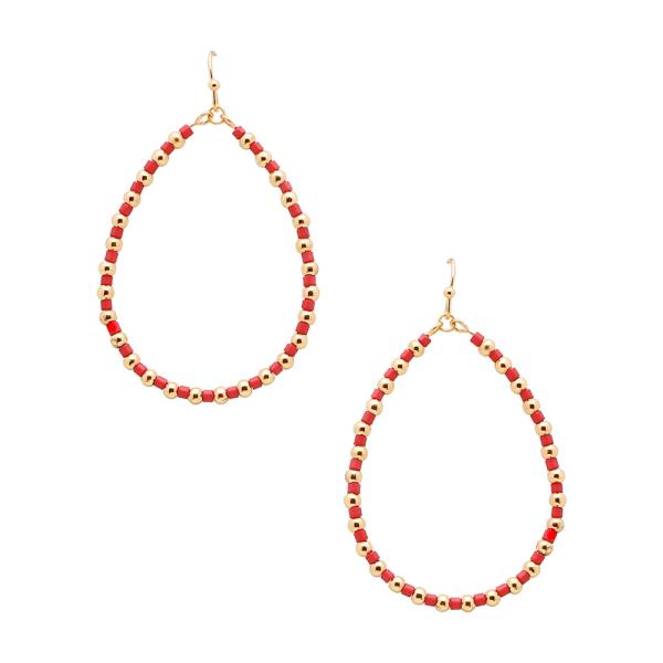 TEARDROP GLASS BEAD CCB EARRING