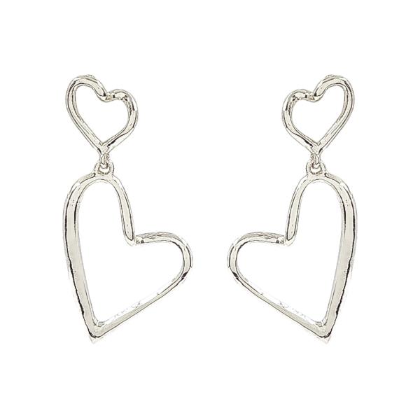 DOUBLE HEART DANGLE EARRING