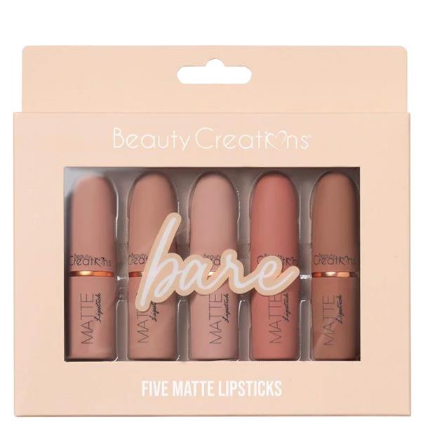 BEAUTY CREATIONS BARE 5 PC MATTE LIPSTICK SET