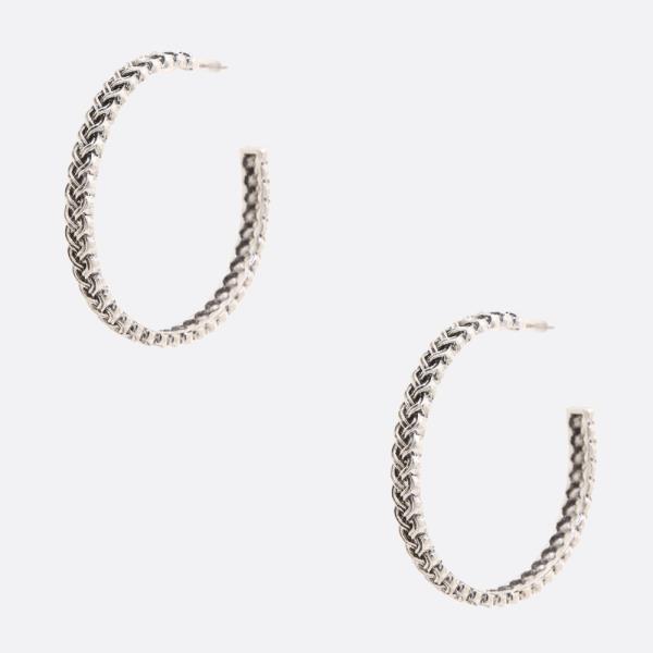 WHEAT LINK OPEN HOOP EARRING