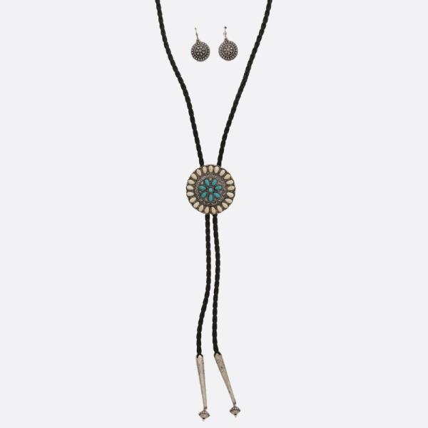 WESTERN STYLE CONCHO Y SHAPE NECKLACE