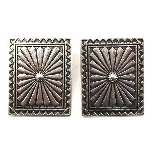 WESTERN STYLE RECTANGLE POST EARRING