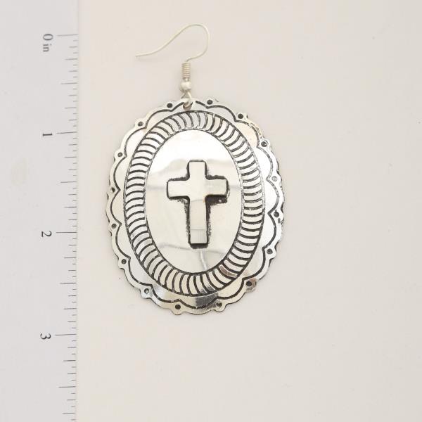 WESTERN STYLE CROSS DANGLE EARRING