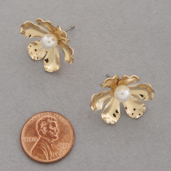 SODAJO PEARL BEAD METAL EARRING