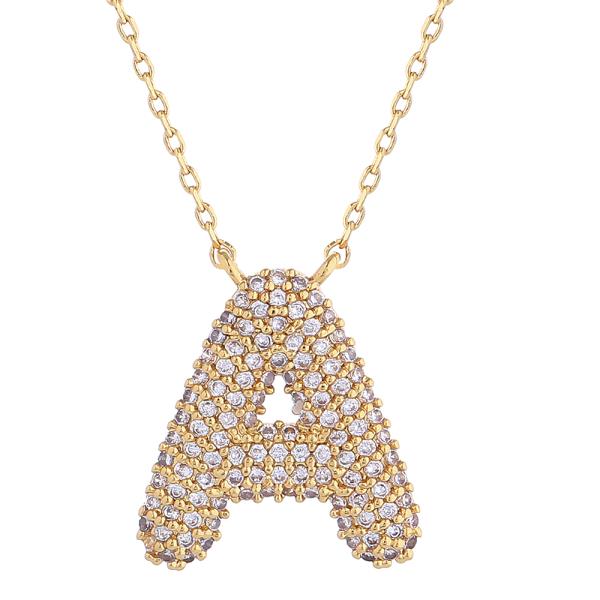 14K GOLD DIPPED TEXTURED INITIAL NECKLACE