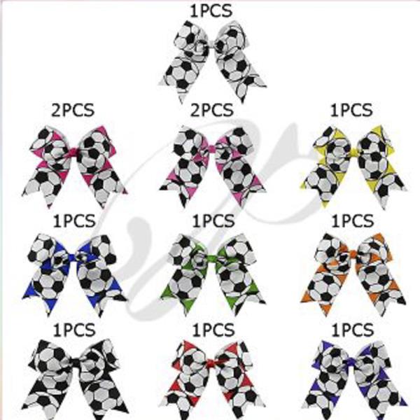 SOCCER HAIR BOW PIN (12 UNITS)