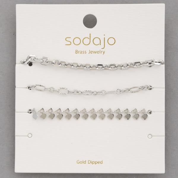 SODAJO ASSORTED GOLD DIPPED BRACELET SET