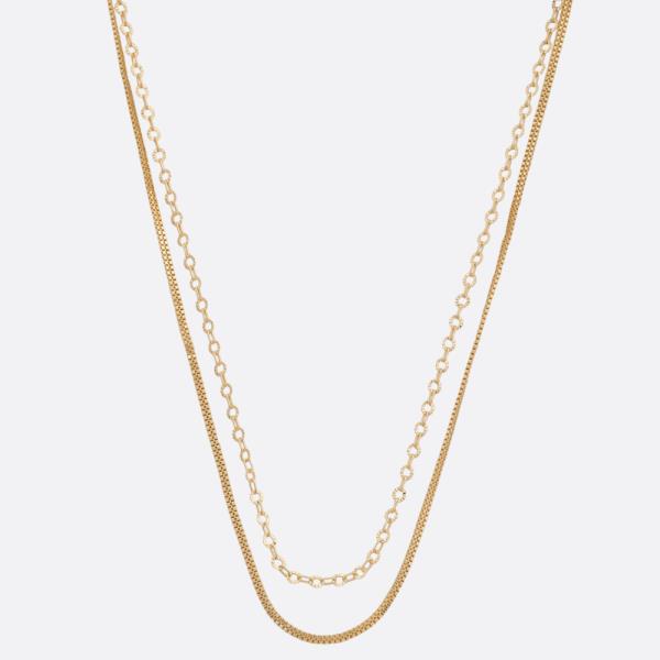 SODAJO LAYERED GOLD DIPPED NECKLACE