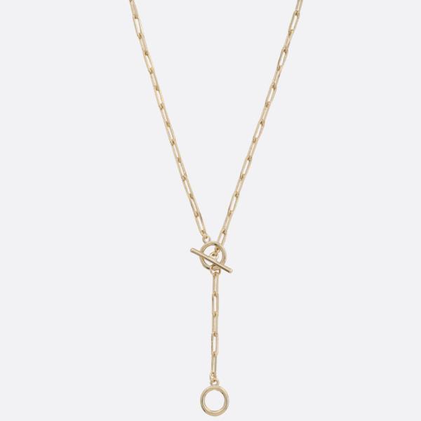 SODAJO TOGGLE CLASP OVAL LINK GOLD DIPPED NECKLACE