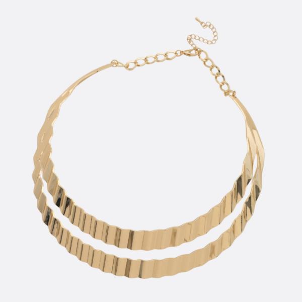 SODAJO METAL GOLD DIPPED CHOKER NECKLACE