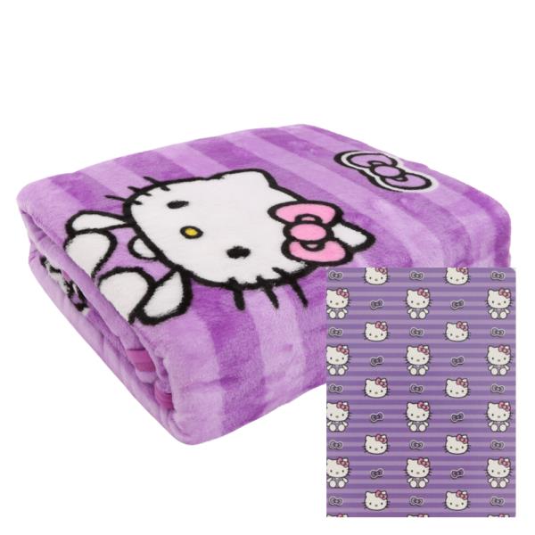 (ONLINE ONLY) SILK TOUCH HELLO KITTY PRETTY IN VIOLET THROW BLANKET