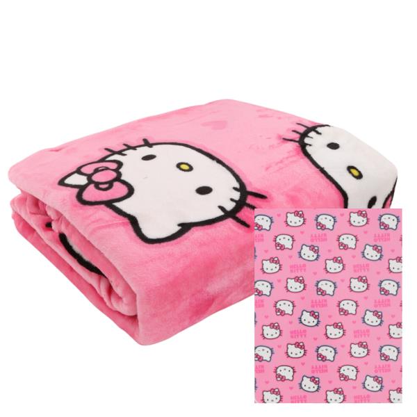 (ONLINE ONLY) SILK TOUCH HELLO KITTY COTTON CANDY THROW BLANKET