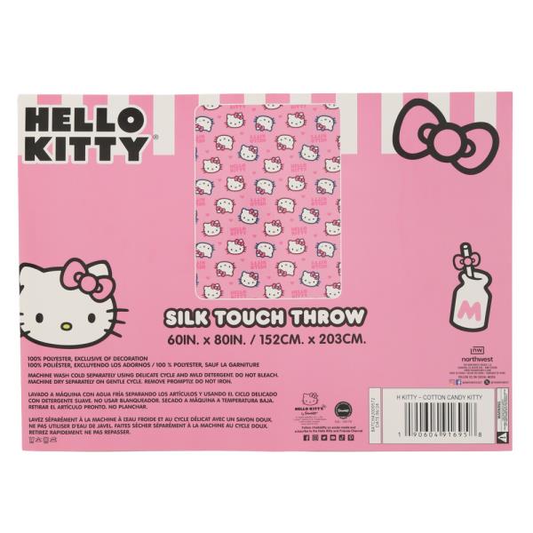 (ONLINE ONLY) SILK TOUCH HELLO KITTY COTTON CANDY THROW BLANKET