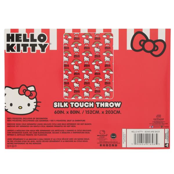 (ONLINE ONLY) SILK TOUCH HELLO KITTY BOWS ARE BACK THROW BLANKET