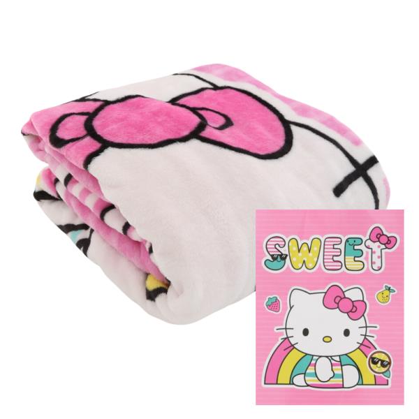 (ONLINE ONLY) HELLO KITTY SWEET RAINBOW TWIN RASCHEL BLANKET